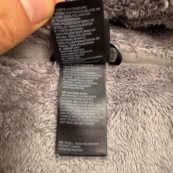 The North Face Osito 2 Fuzzy Sherpa Jacket Women Medium Gray Pocket Outdoor Hike - Picture 11 of 16